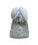Pom Beanie - Grey w/ Blue